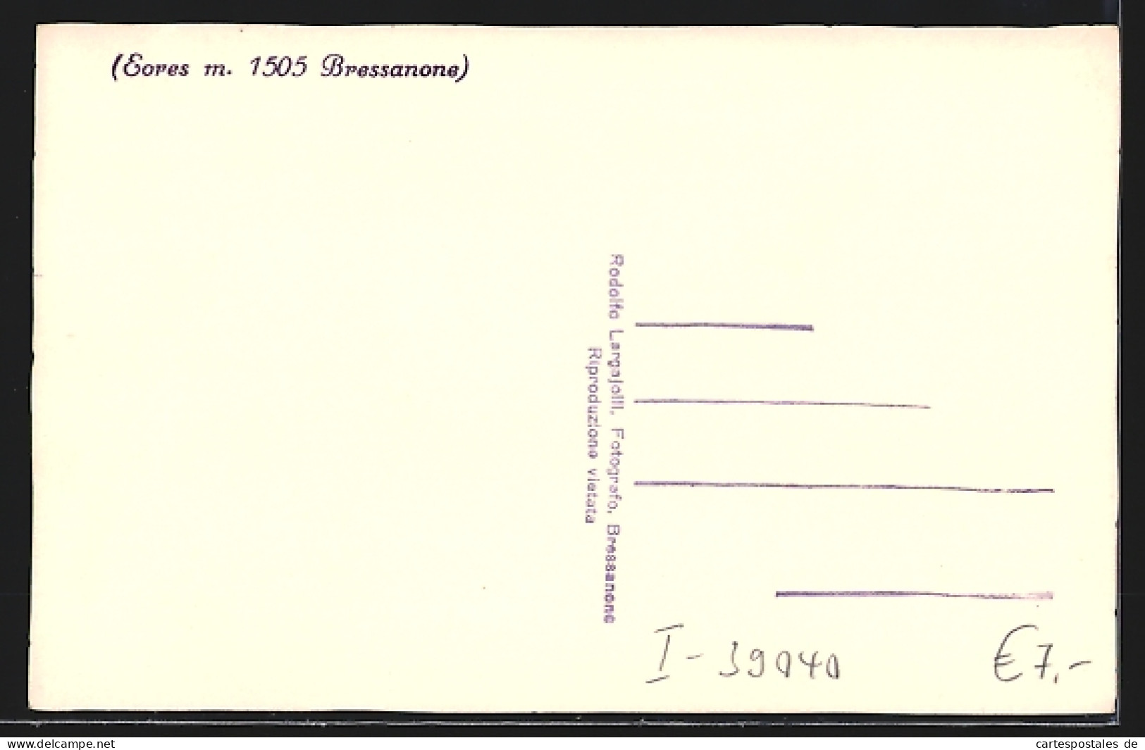 Cartolina Bressanone, Eores, Ortsansicht Aus Der Vogelschau  - Autres & Non Classés