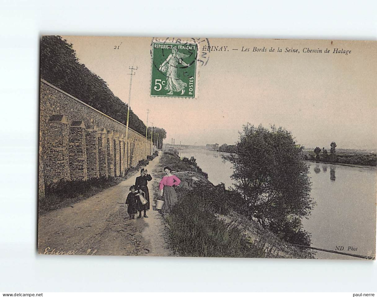 EPINAY SUR SEINE : Les Bords De La Seine, Chemin De Halage - état ( Partiellement Décollée ) - Autres & Non Classés