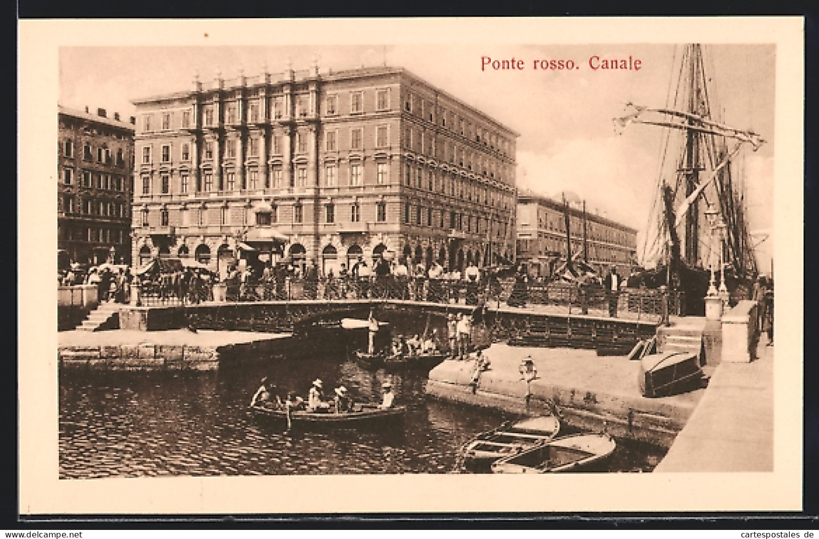 Cartolina Trieste, Ponte Rosso, Canale  - Trieste