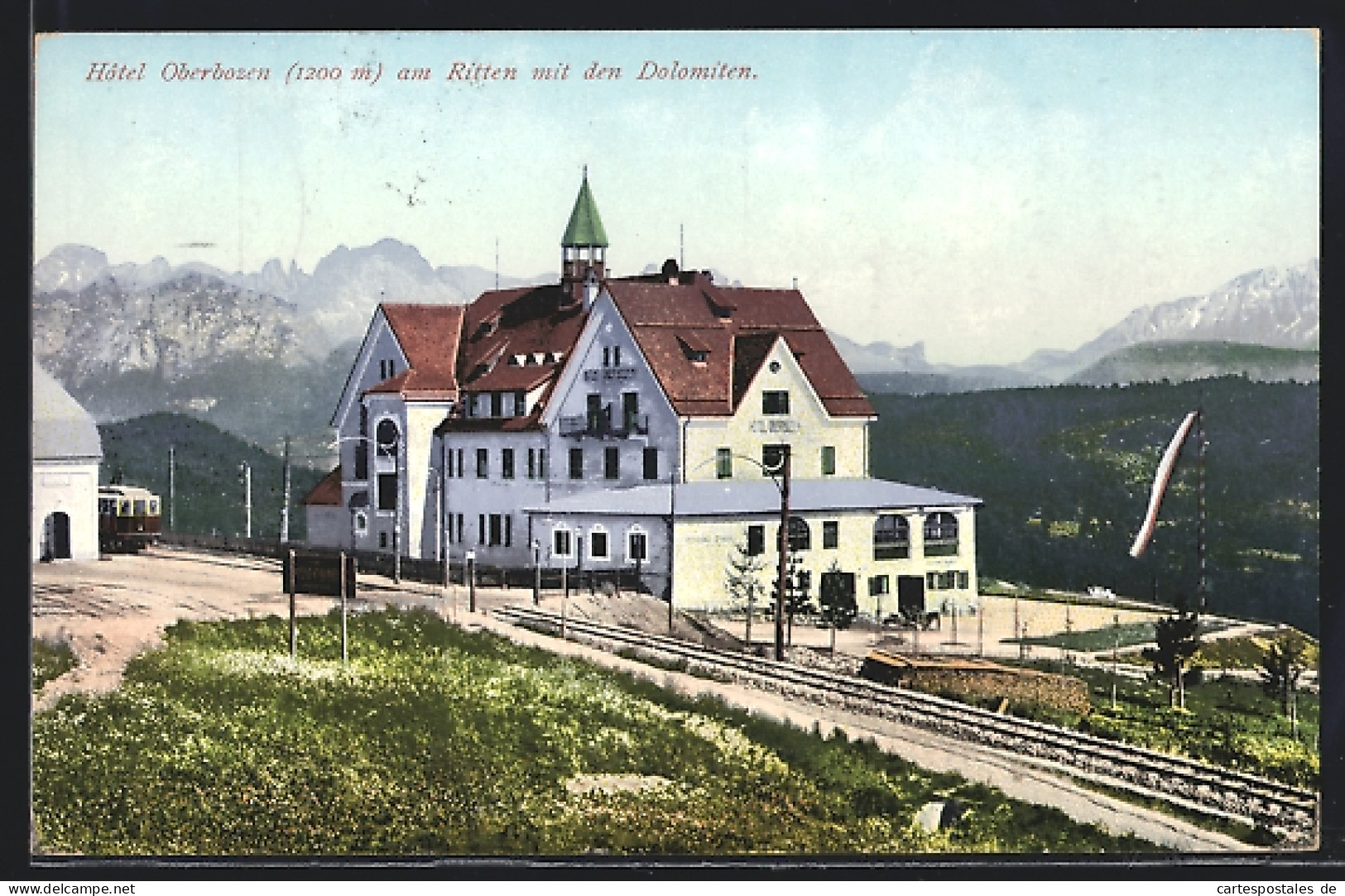 Cartolina Bozen /Tirol, Hotel Oberbozen Am Ritten, In Der Ferne Die Dolomiten  - Bolzano (Bozen)