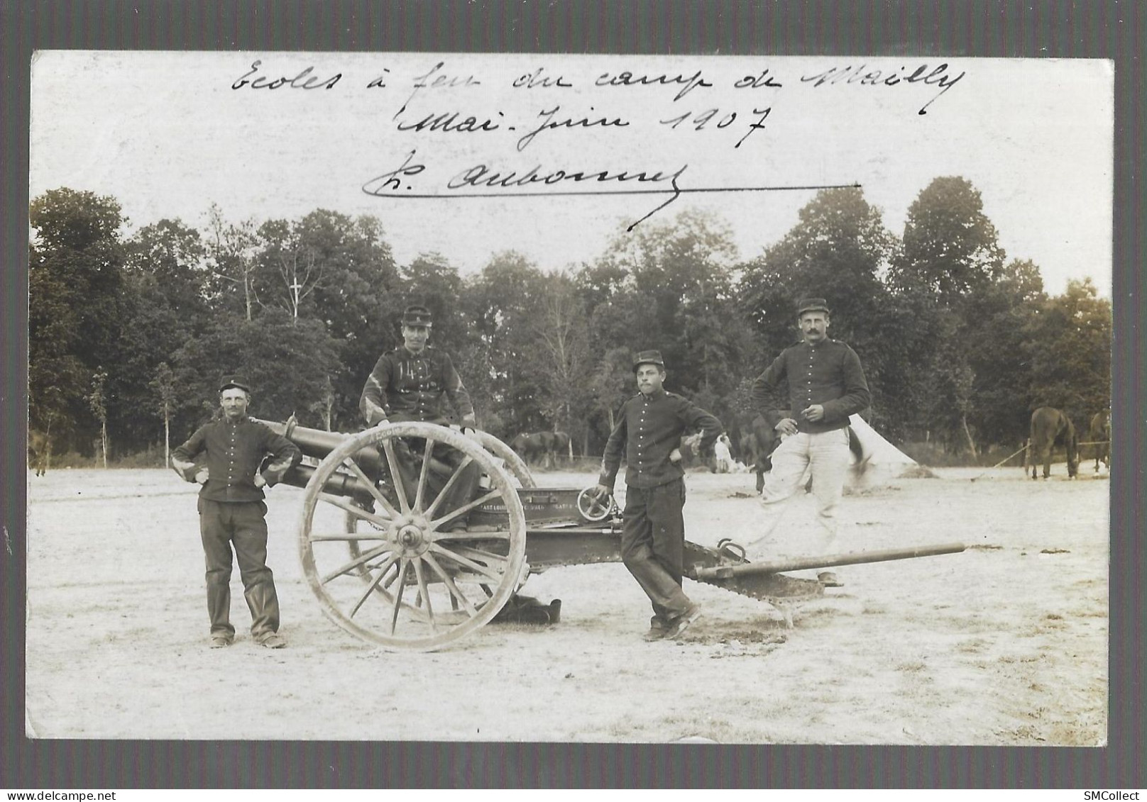 Camp De Mailly. Carte Photo 1907. Ecoles à Feu, Canon, Artilleurs ...  (13631) - Mailly-le-Camp