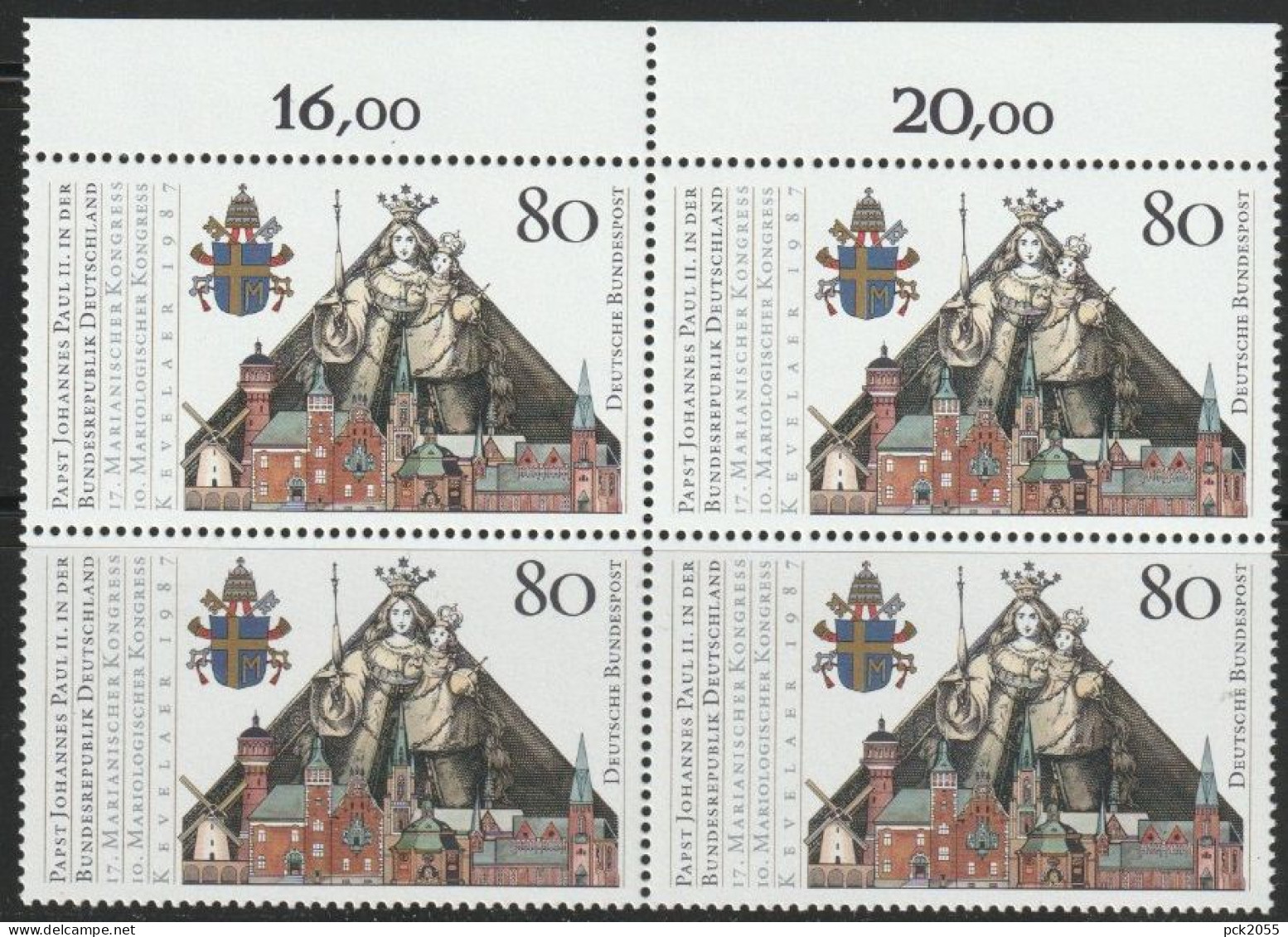 BRD 1987 MiNr.1320 4er Block ** Postfrisch Besuch Papst Johannes Paul II  ( 456 )günstige Versandkosten - Nuevos