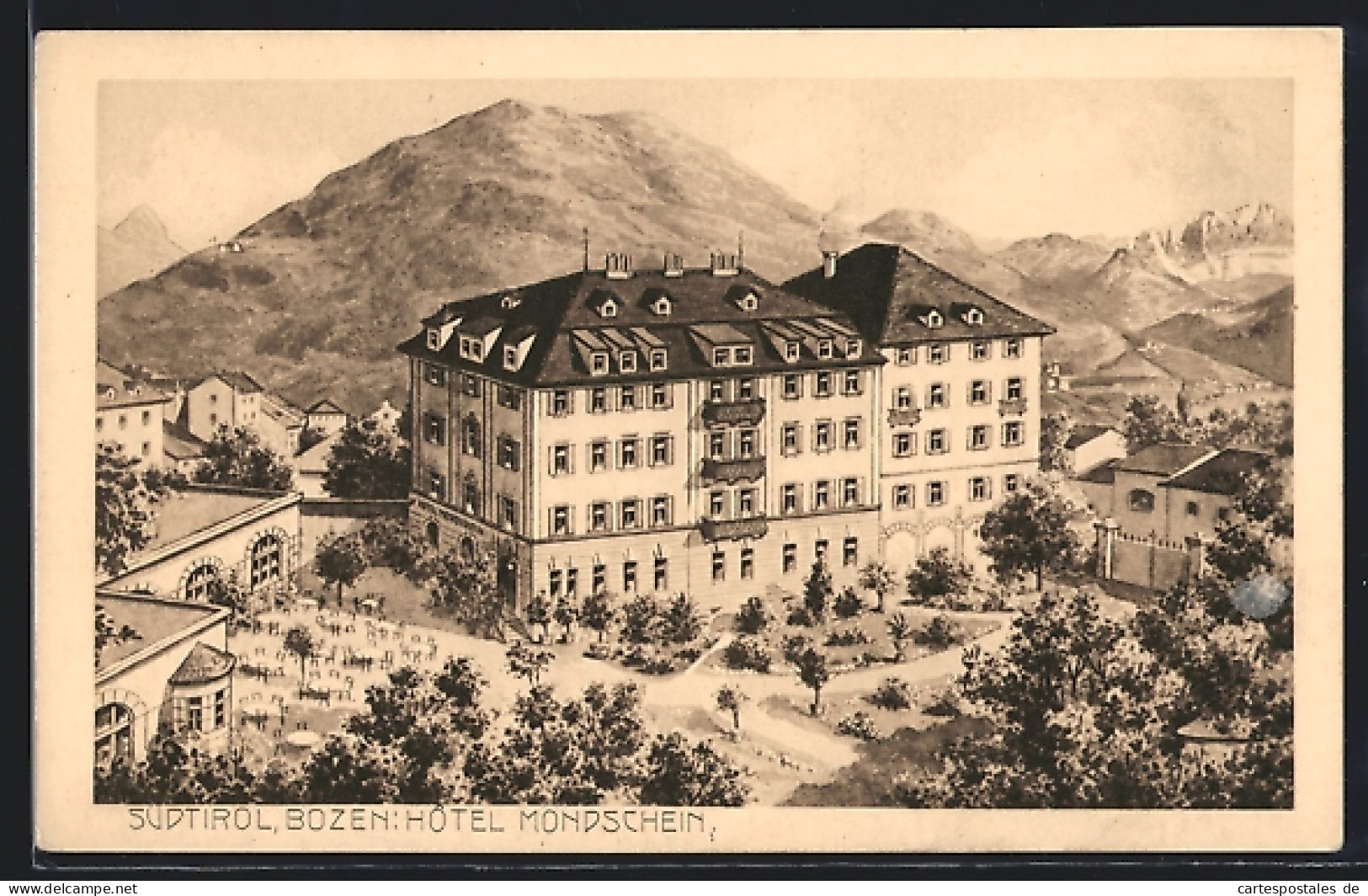 Cartolina Bozen, Hotel Mondschein  - Bolzano