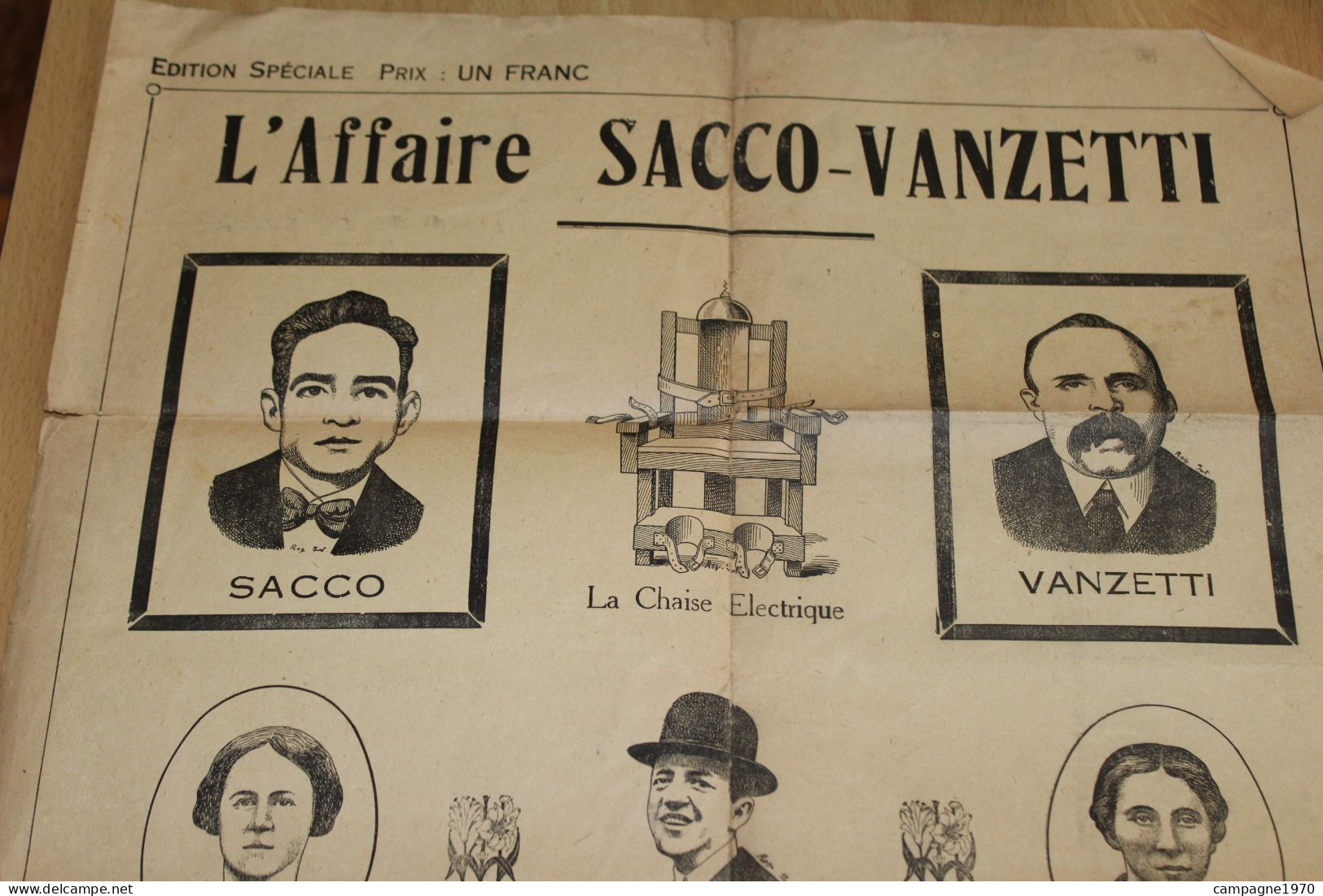 ANCIENNE AFFICHE - L'AFFAIRE SACCO VANZETTI - VERS 1927 - PROPAGANDE - Posters