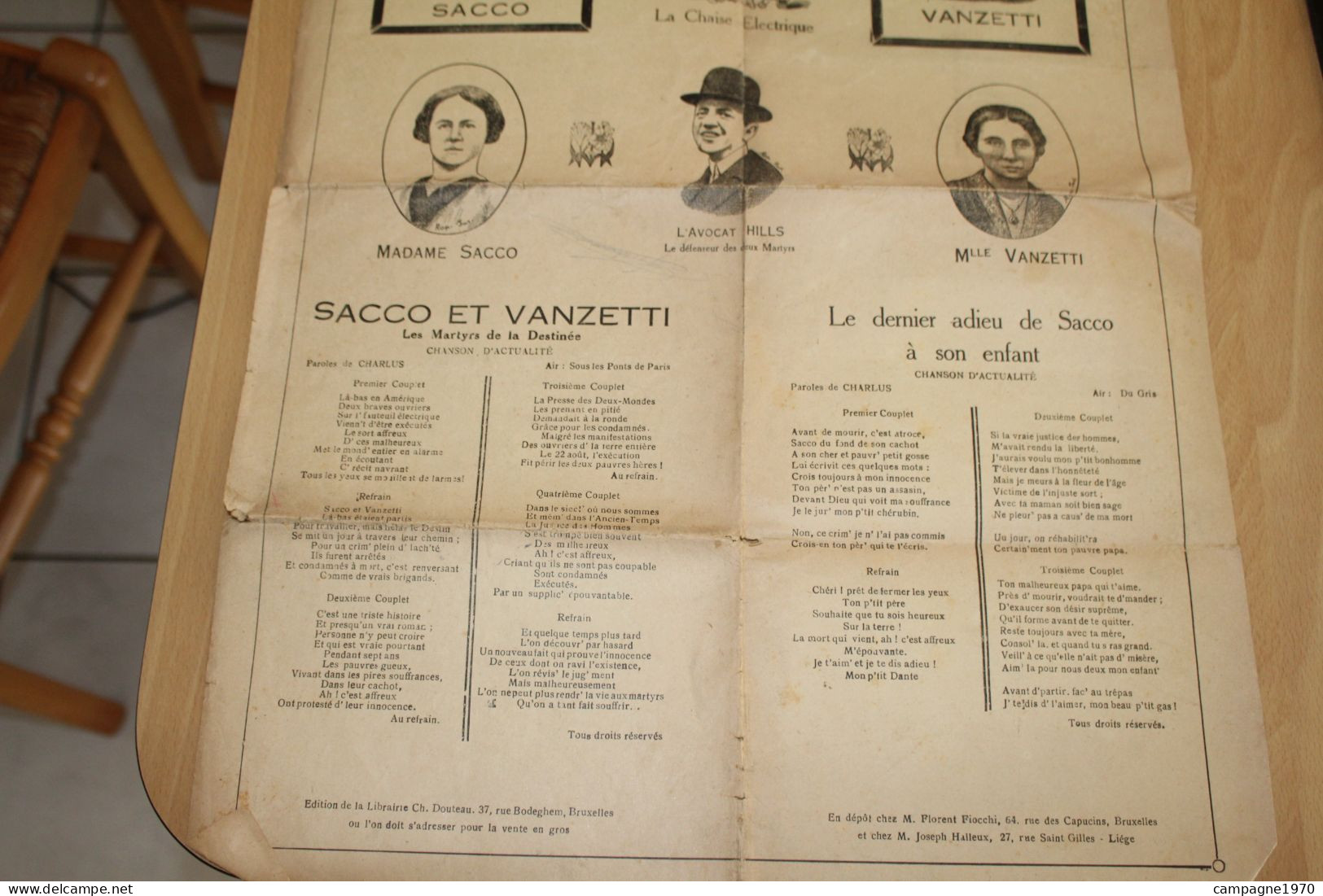 ANCIENNE AFFICHE - L'AFFAIRE SACCO VANZETTI - VERS 1927 - PROPAGANDE - Affiches