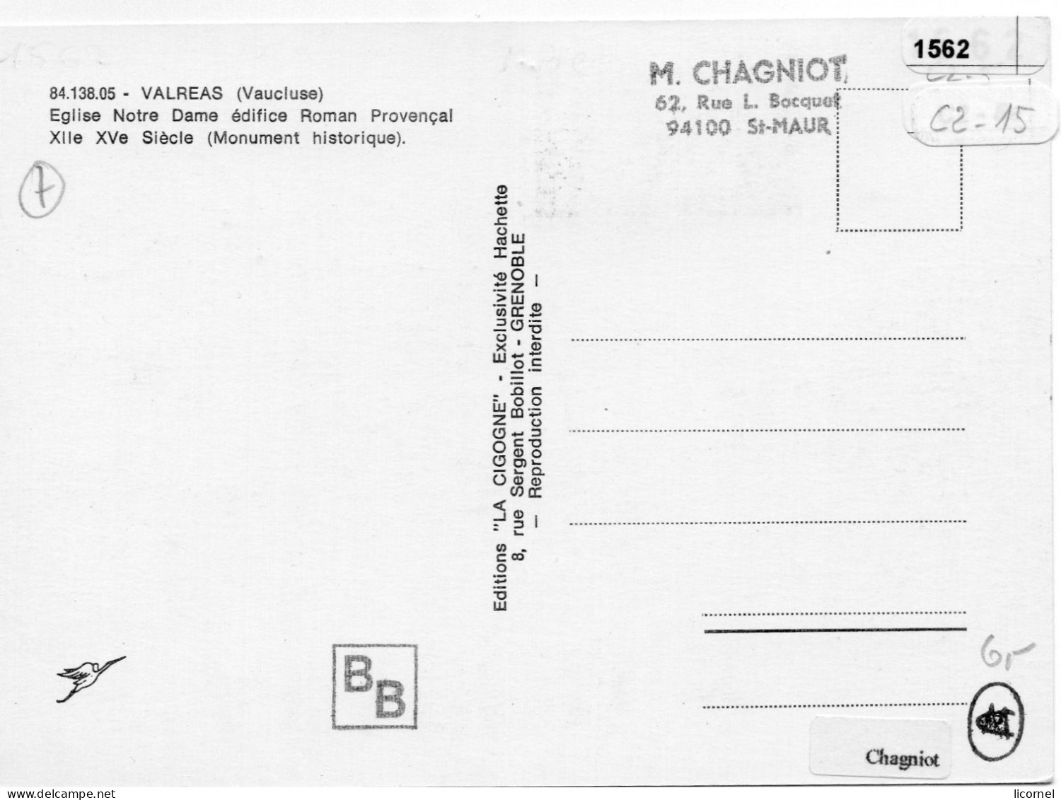 Carte Maxi 1968 : Eglise Notre Dame De VALREAS(vaucluse) - 1960-1969