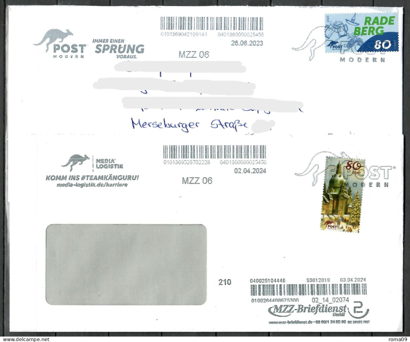 Post Modern, Dresden, 4 Belege; E-280 - Private & Local Mails