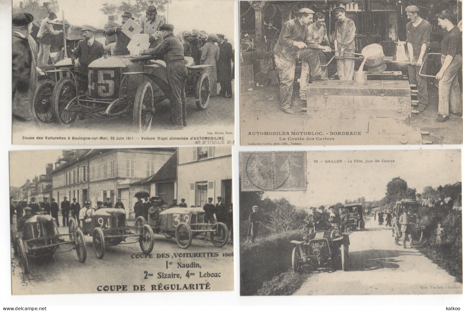 LOT De 4 Cartes Postale ( Theme - Automobile //  Réedition ) - 5 - 99 Postkaarten