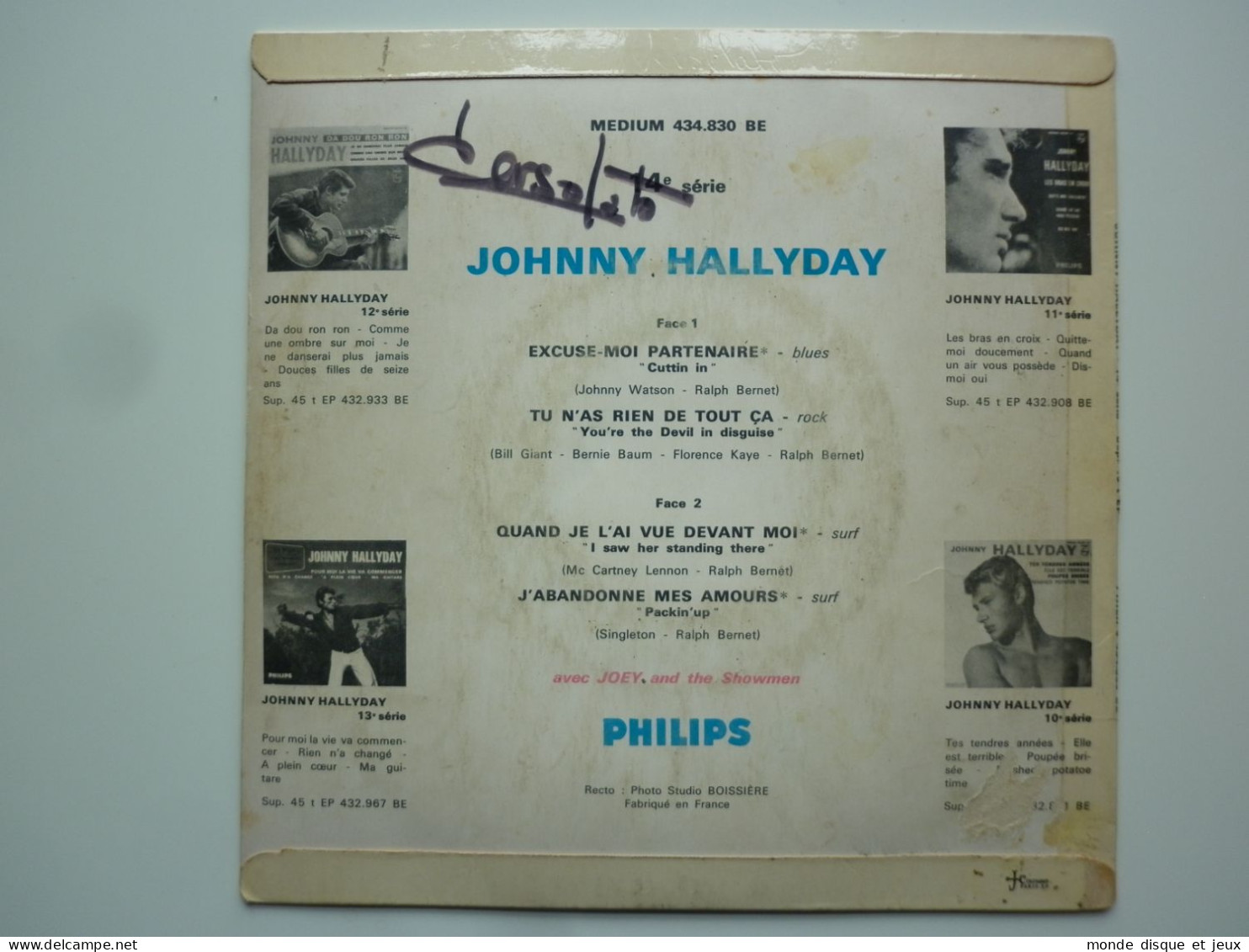 Johnny Hallyday 45Tours EP Vinyle Excuse-Moi Partenaire - 45 Rpm - Maxi-Single