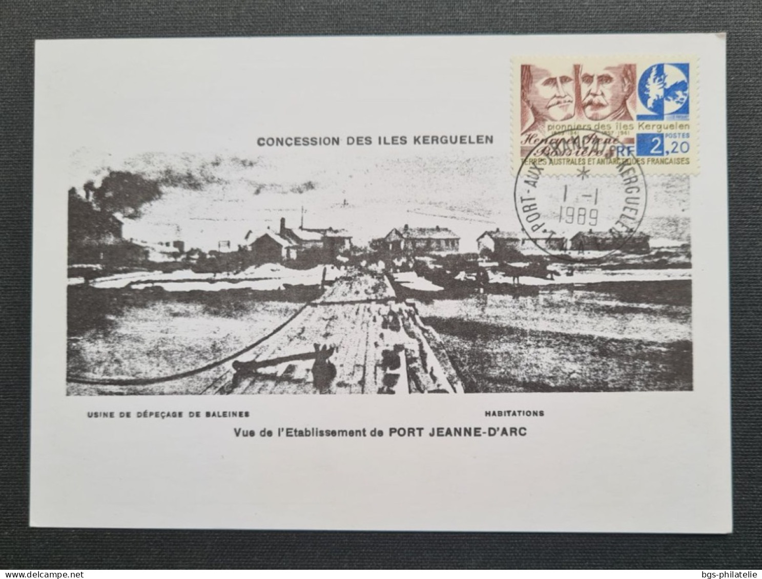 TAAF, Timbre Numéro 147 Oblitéré De Kerguelen Le 1/1/1989. Le Port De JEANNE D'ARC. - Lettres & Documents