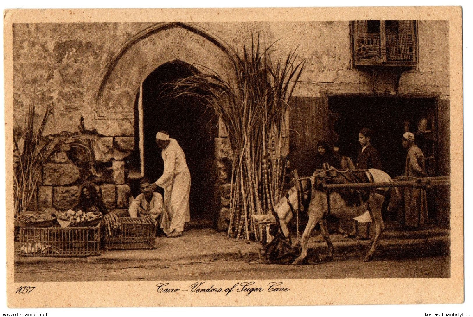 4.1.12 EGYPT, CAIRO, VENDORS OF SUGAR CANE, 1928, POSTCARD - Cairo