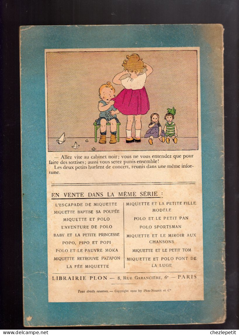CAMO MIQUETTE ET POLO Librairie Plon 1922 - Andere & Zonder Classificatie