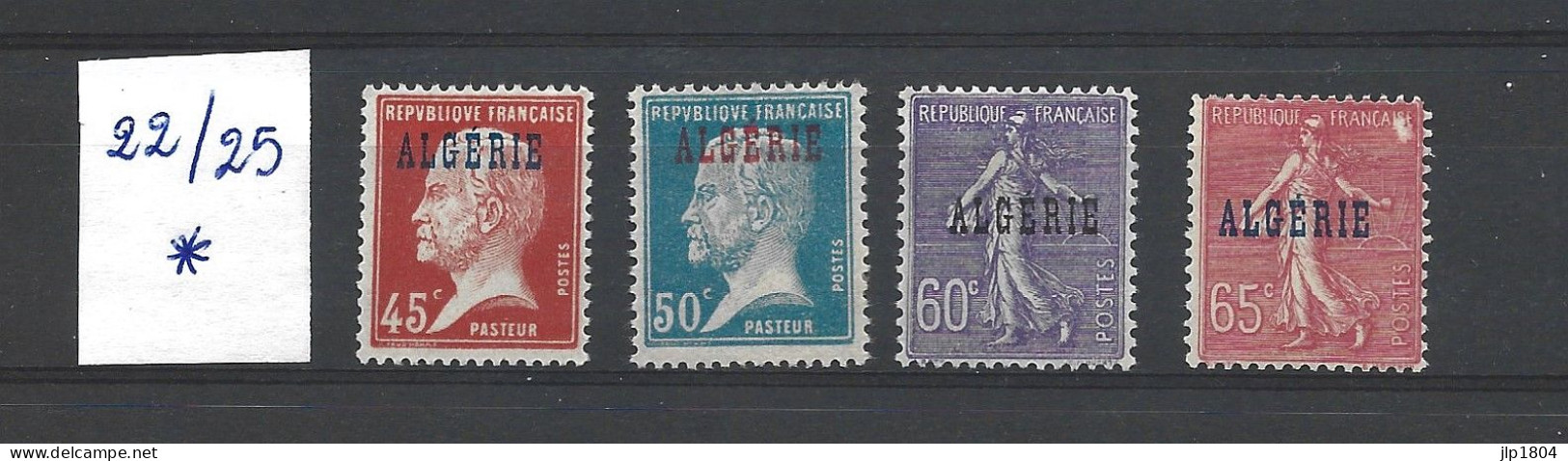 ALGERIE YT N° 22 / 25 - Avec Charnière Type Pasteur Et Semeuse - Unused Stamps