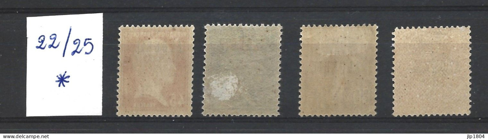 ALGERIE YT N° 22 / 25 - Avec Charnière Type Pasteur Et Semeuse - Unused Stamps