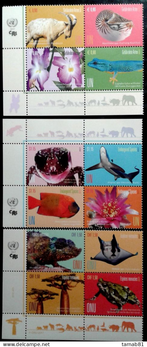 ONU Nations Unies ** Espèces Menacées NY GE Vi 2017 Prix Coûtant - Unused Stamps