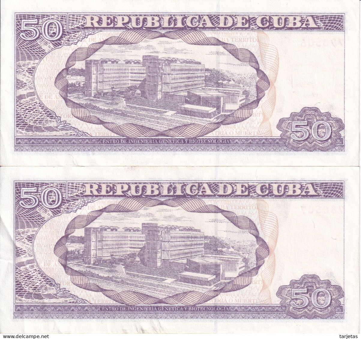 PAREJA CORRELATIVA DE CUBA DE 50 PESOS DEL AÑO 2018 DE CALIXTO GARCIA (BANKNOTE) - Cuba