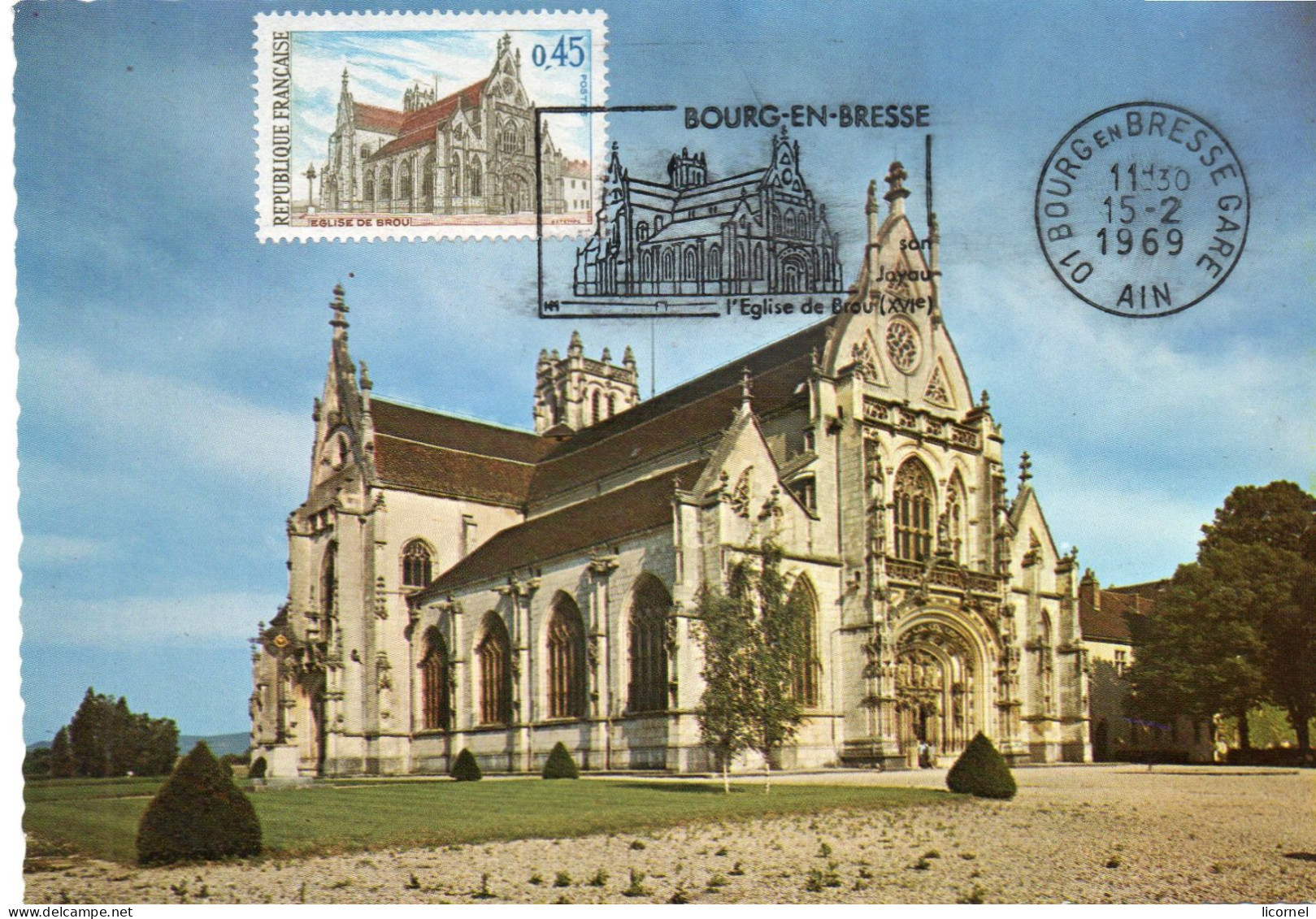 Carte Maxi 1969 : Eglise De Brou - 1960-1969