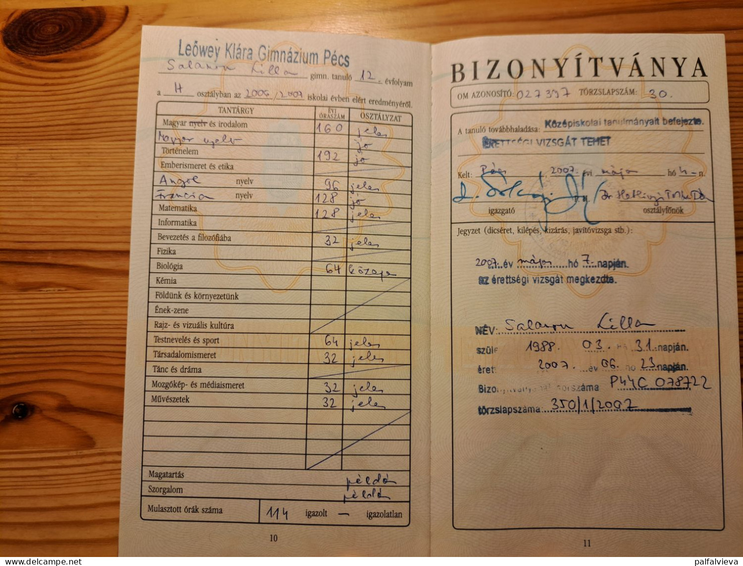 School Report, Secondary School 2003. - Hungary - Diplômes & Bulletins Scolaires