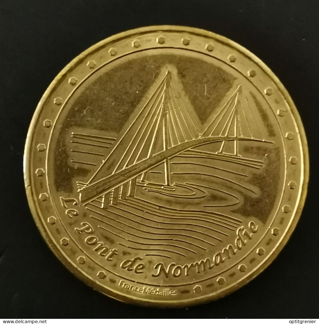 JETON TOURISTIQUE 32mm  LE PONT DE NORMANDIE HONFLEUR LE VIEUX BASSIN / TOKEN - Altri & Non Classificati