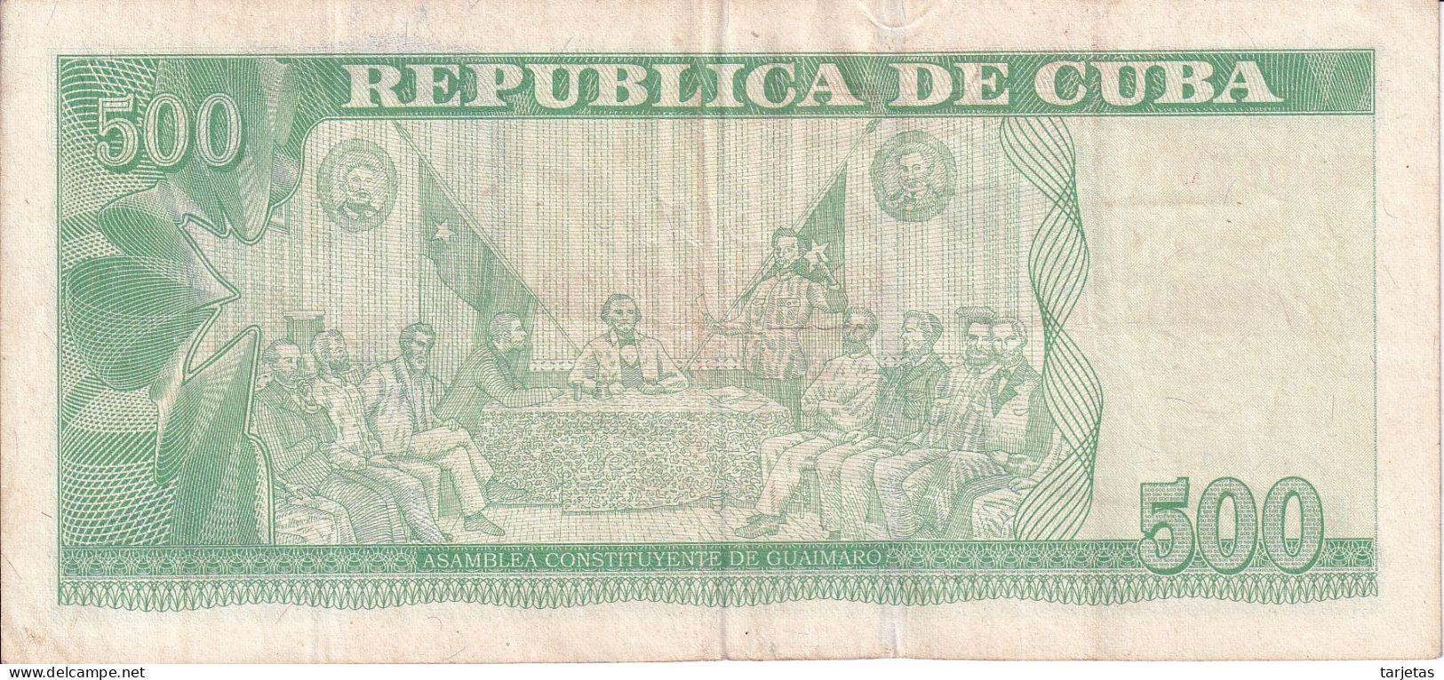 BILLETE DE CUBA DE 500 PESOS DEL AÑO 2010 (BANK NOTE) IGNACIO AGRAMONTE - Cuba