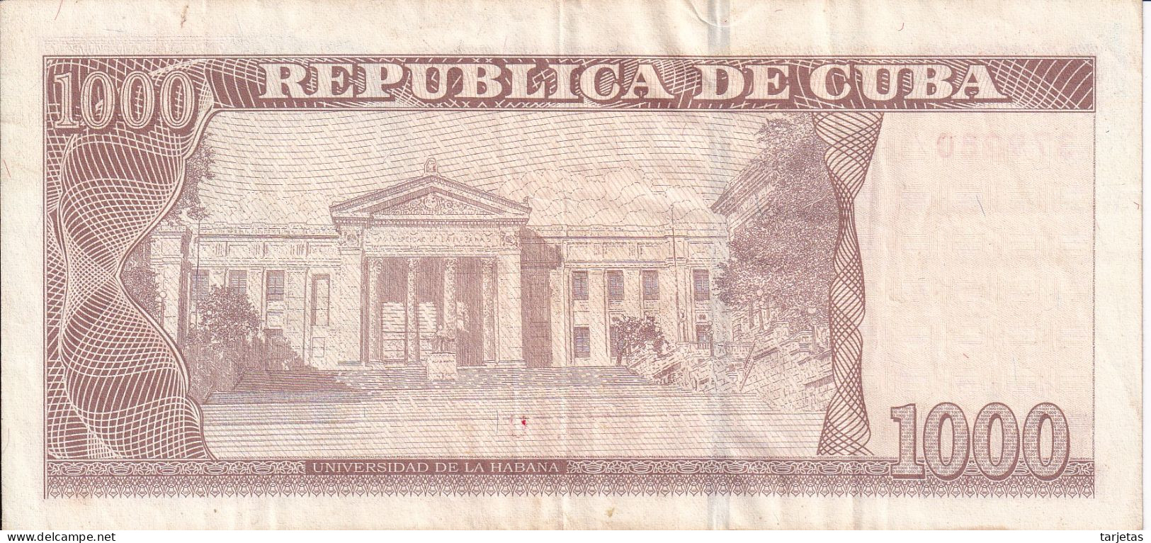 BILLETE DE CUBA DE 1000 PESOS DEL AÑO 2010 (BANK NOTE) JULIO ANTONIO MELLA - Cuba