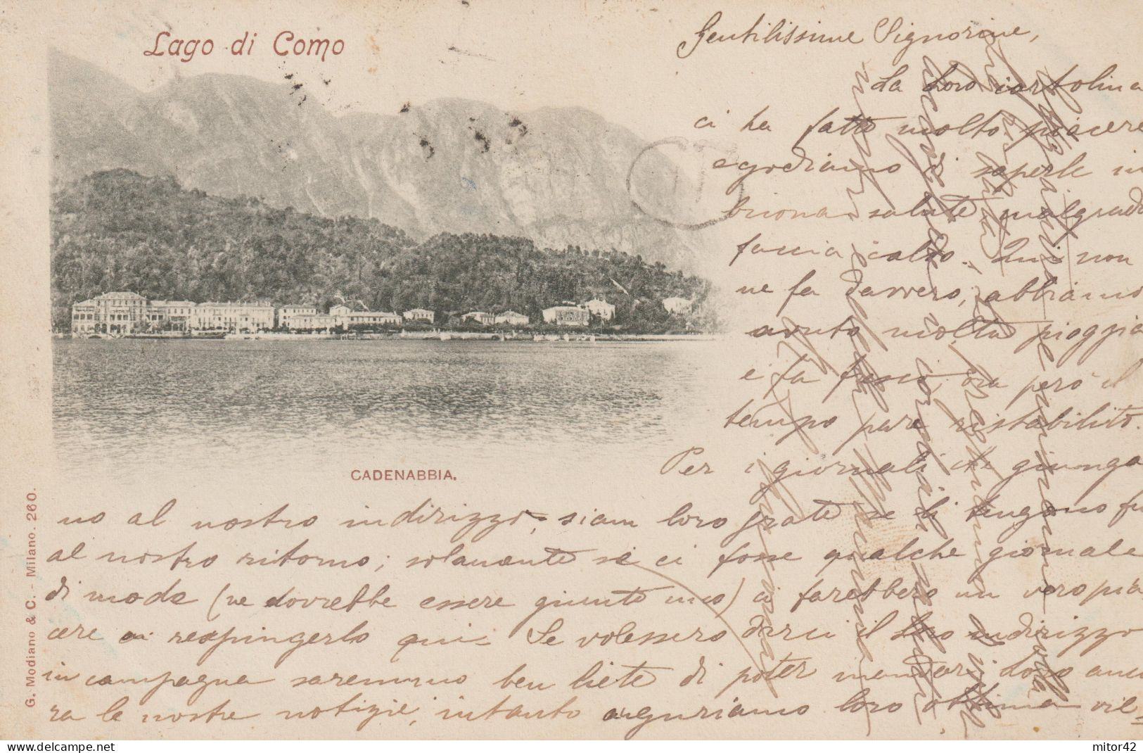 161-Cadenabbia-Como-Lombardia--v.1900 Da Motrasio A Messina-10c. Effige Re Umberto - Como