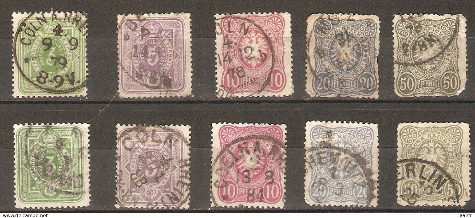 Allemagne Empire 1875/79 - Petit Lot De 10° - 5 Avec E Final à Pfennig - 5 Sans E Final - 30/33 Et 35 - 36/39 Et 41 - Gebraucht
