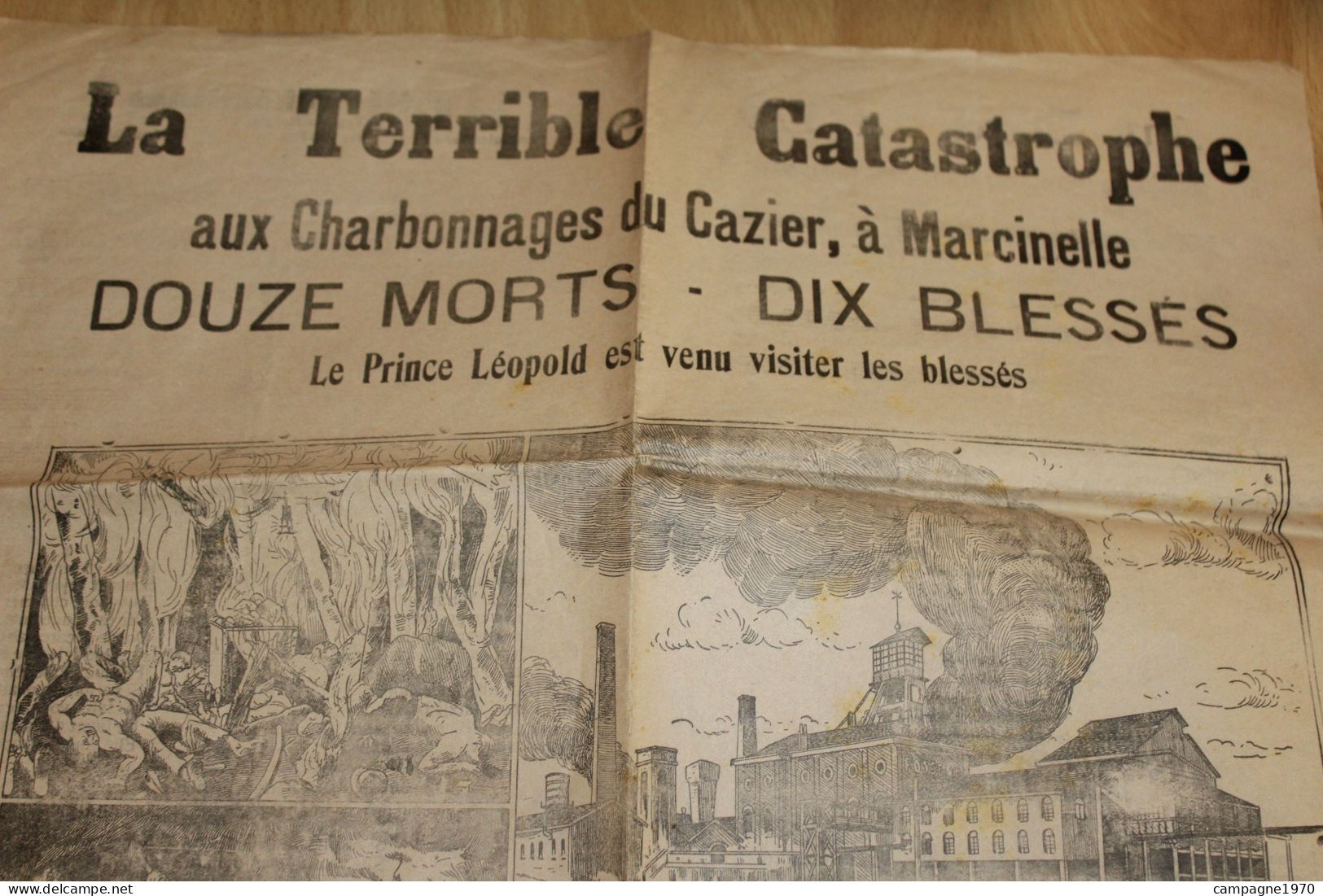 ANCIENNE AFFICHE - CATASTROPHE DE MARCINELLE - CHARBONNAGE DU CAZIER - MARS 1930 - Manifesti