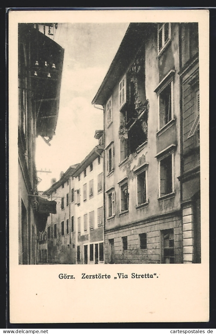 Cartolina Görz, Zerstörtes Haus In Der Via Stretta  - Sonstige & Ohne Zuordnung