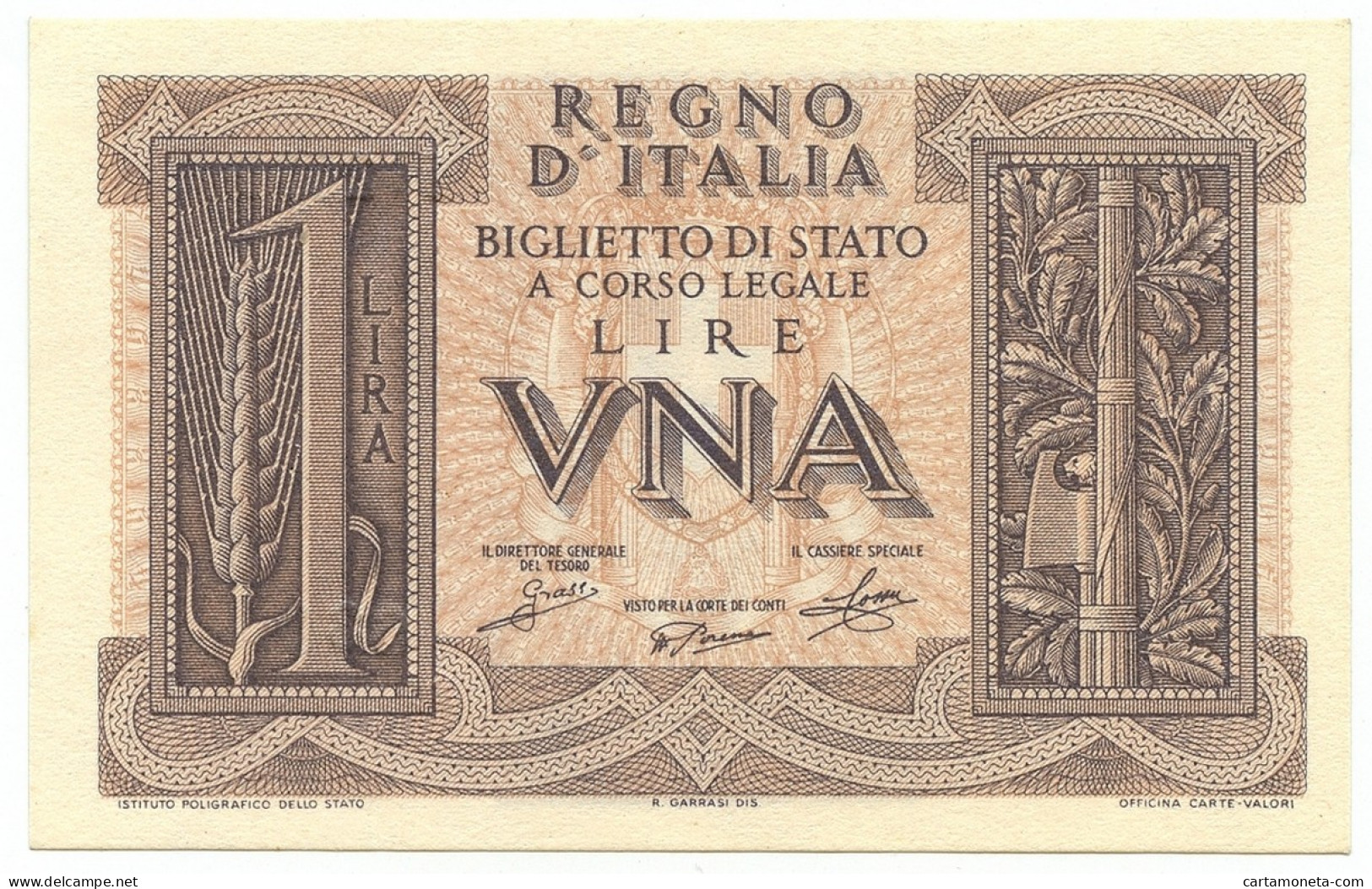 1 LIRA BIGLIETTO DI STATO FASCIO 14/11/1939 QFDS - Regno D'Italia – Autres