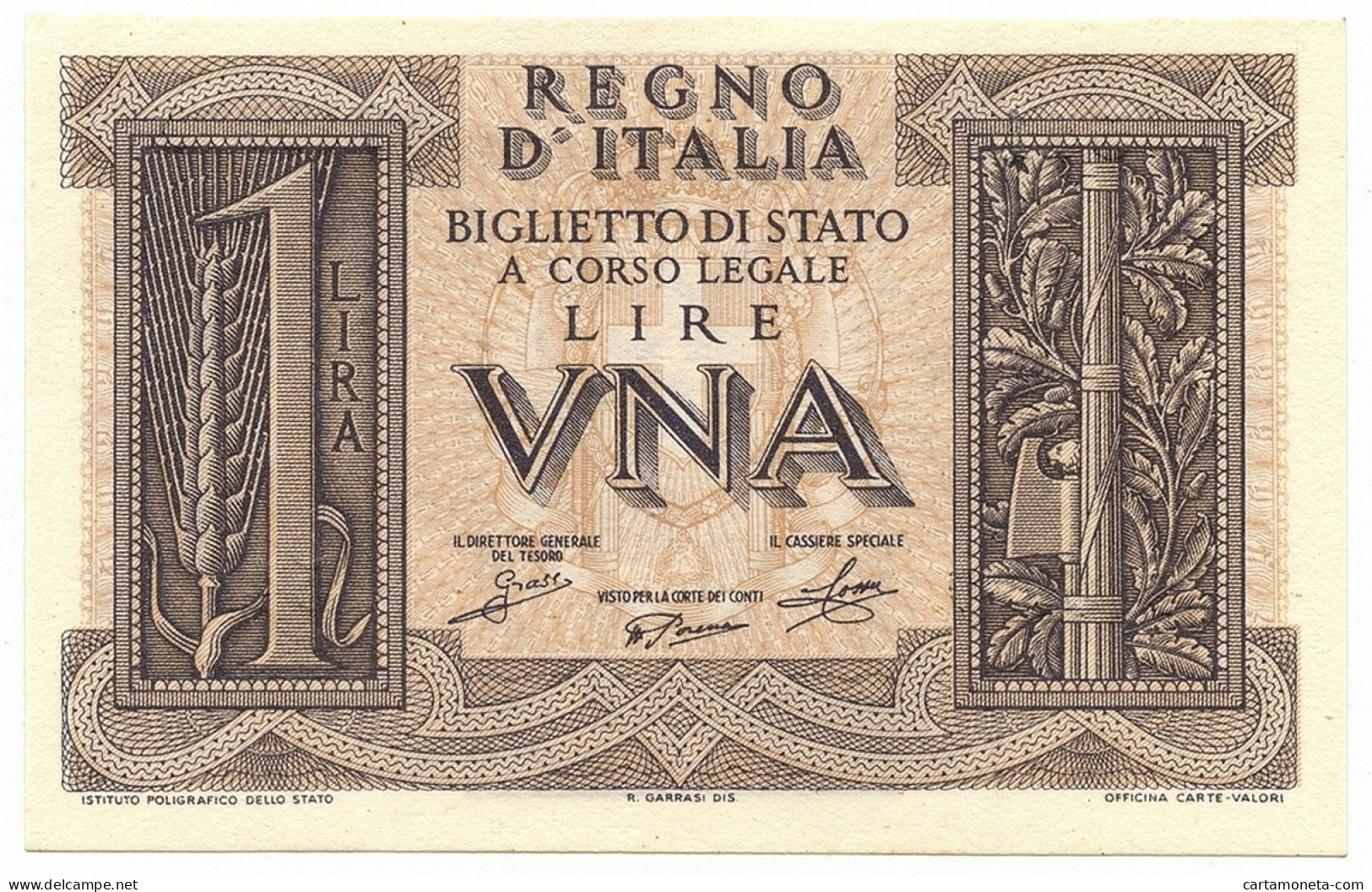 1 LIRA BIGLIETTO DI STATO FASCIO 14/11/1939 FDS-/FDS - Regno D'Italia - Altri