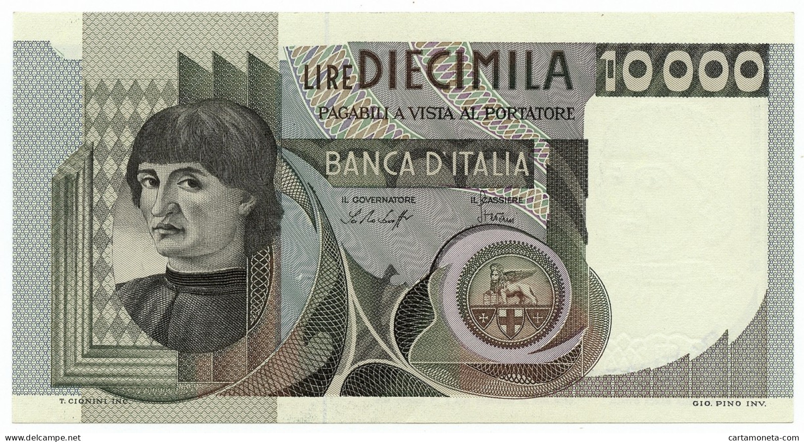 10000 LIRE RITRATTO D'UOMO A MEZZOBUSTO ANDREA DEL CASTAGNO 29/12/1978 QFDS - Altri & Non Classificati