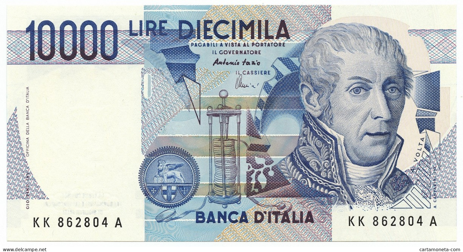 10000 LIRE BANCA D'ITALIA ALESSANDRO VOLTA LETTERA K 19/08/1998 FDS-/FDS - Andere & Zonder Classificatie