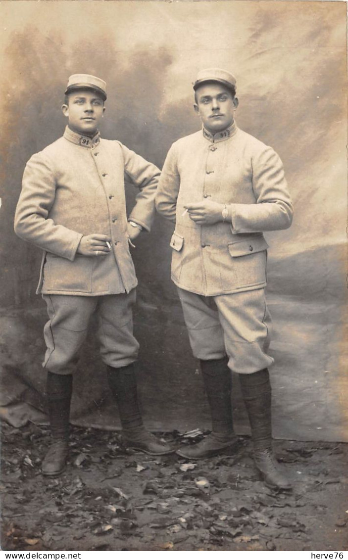 Militaria - Carte Photo - Soldats Du 91ème Régiment - Régiments