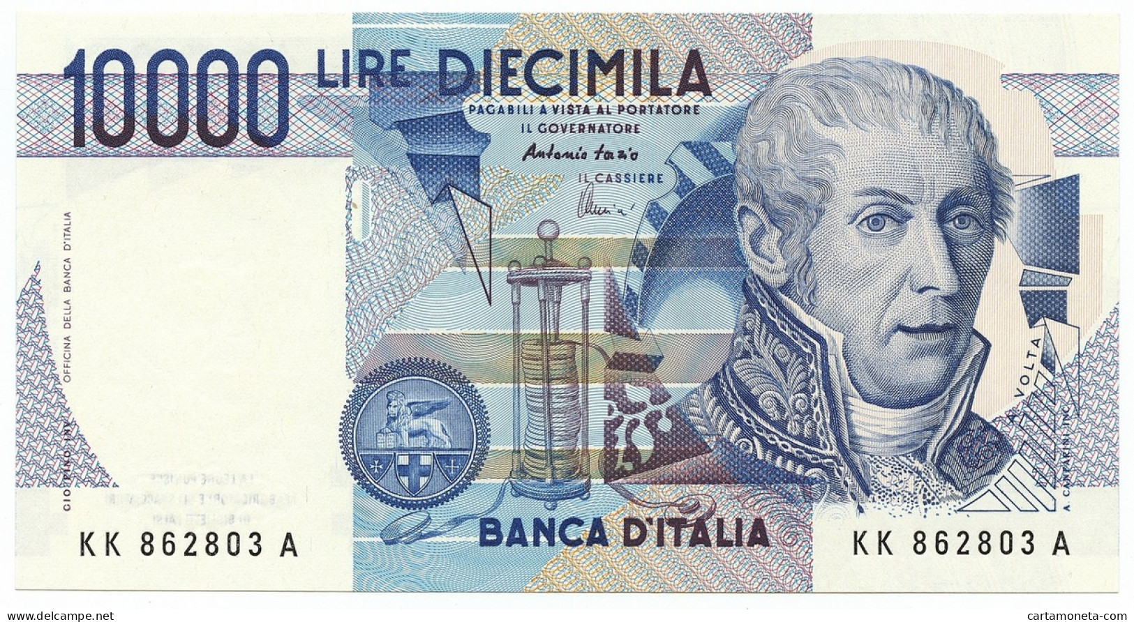 10000 LIRE BANCA D'ITALIA ALESSANDRO VOLTA LETTERA K 19/08/1998 FDS-/FDS - Otros & Sin Clasificación