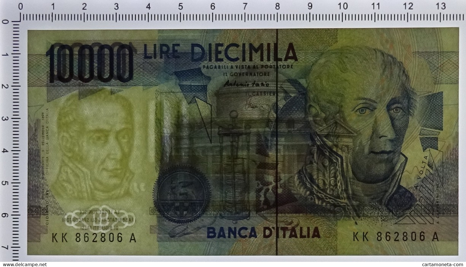 10000 LIRE BANCA D'ITALIA ALESSANDRO VOLTA LETTERA K 19/08/1998 FDS-/FDS - Otros & Sin Clasificación