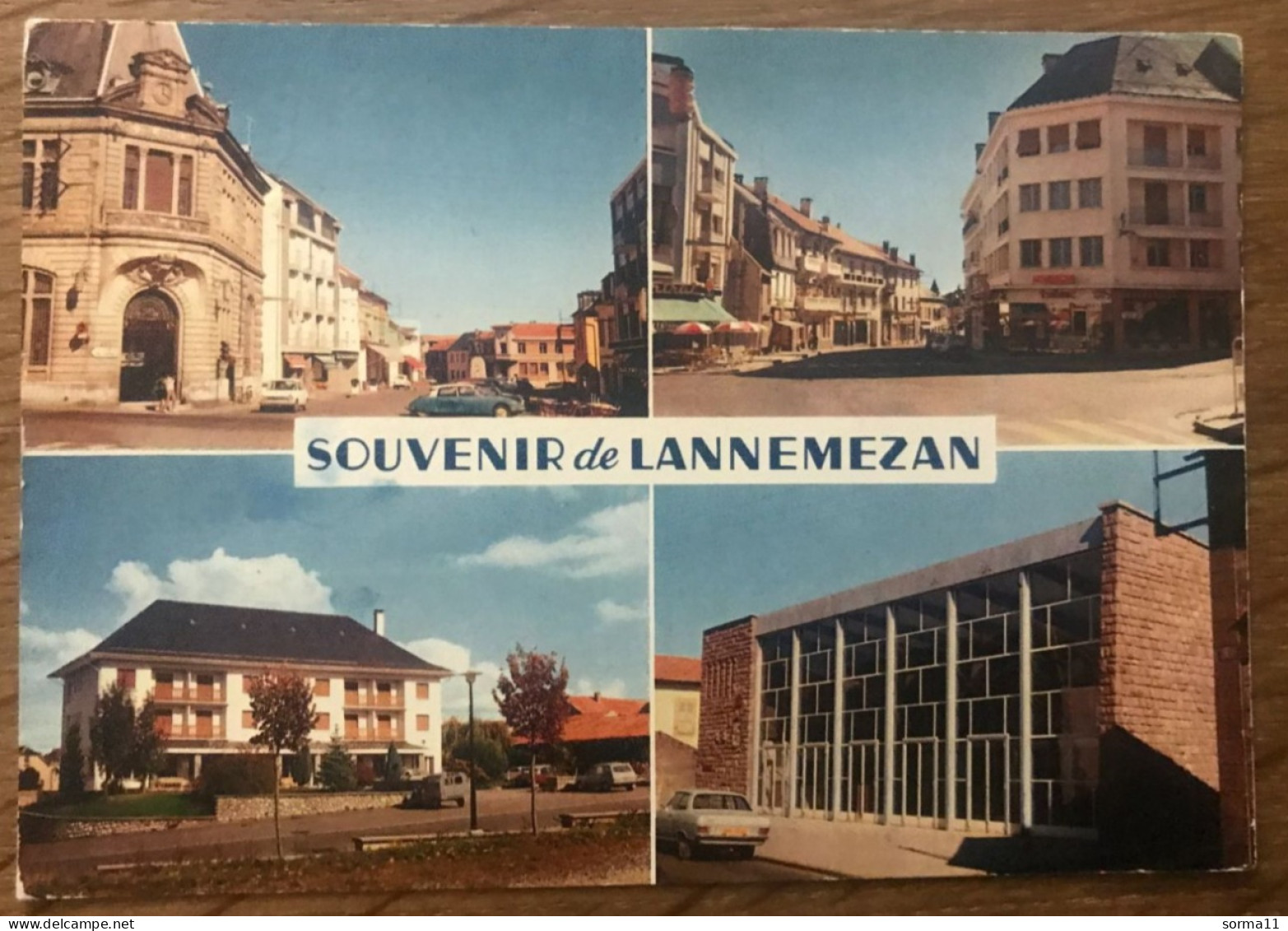 CPSM LANNEMEZAN 65 Place Thiers, Rue Alsace Lorraine, Hôtel Des Pyrénées, Salle Des Fêtes - Lannemezan