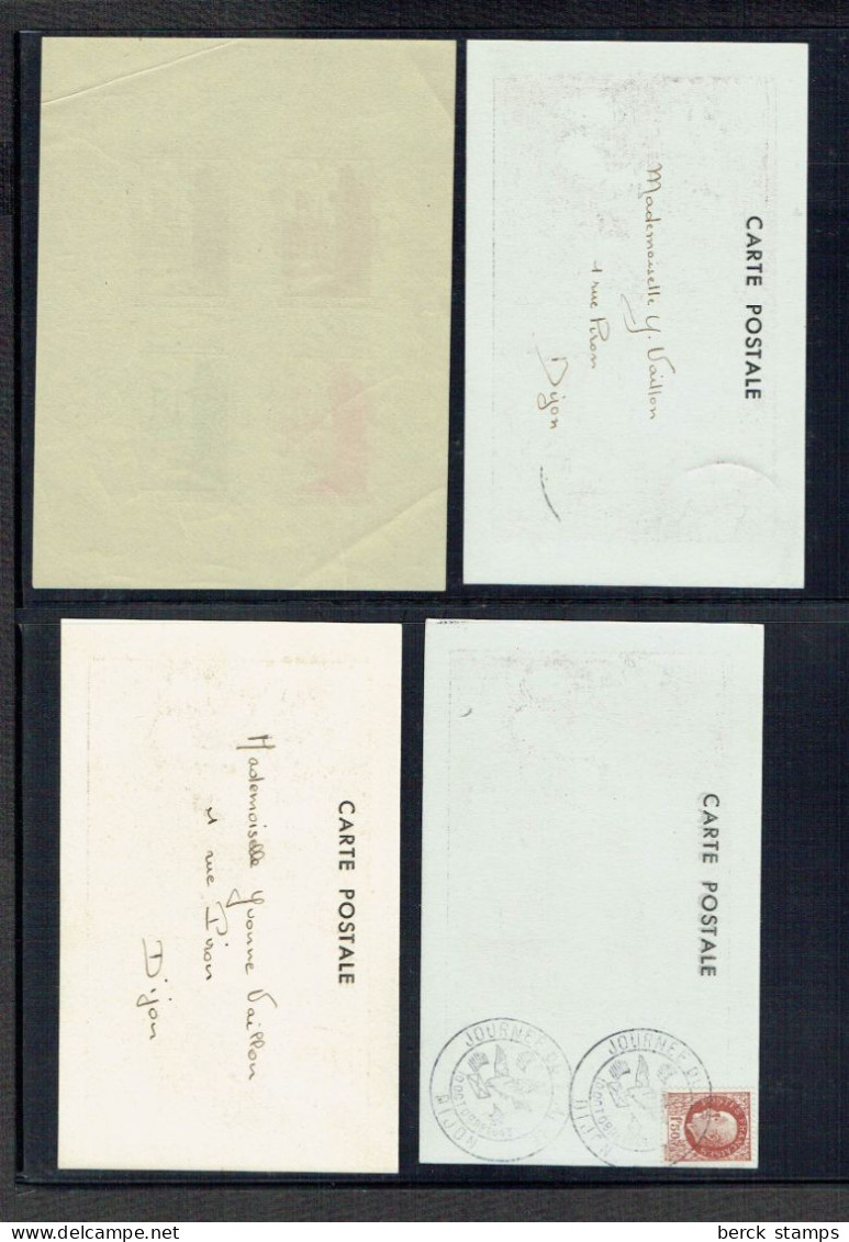 FRANCE - Bloc VIGNETTES JOURNEE Du TIMBRE De DIJON Avec 3 Cartes Du 10 OCTOBRE 1943 - Blokken & Postzegelboekjes