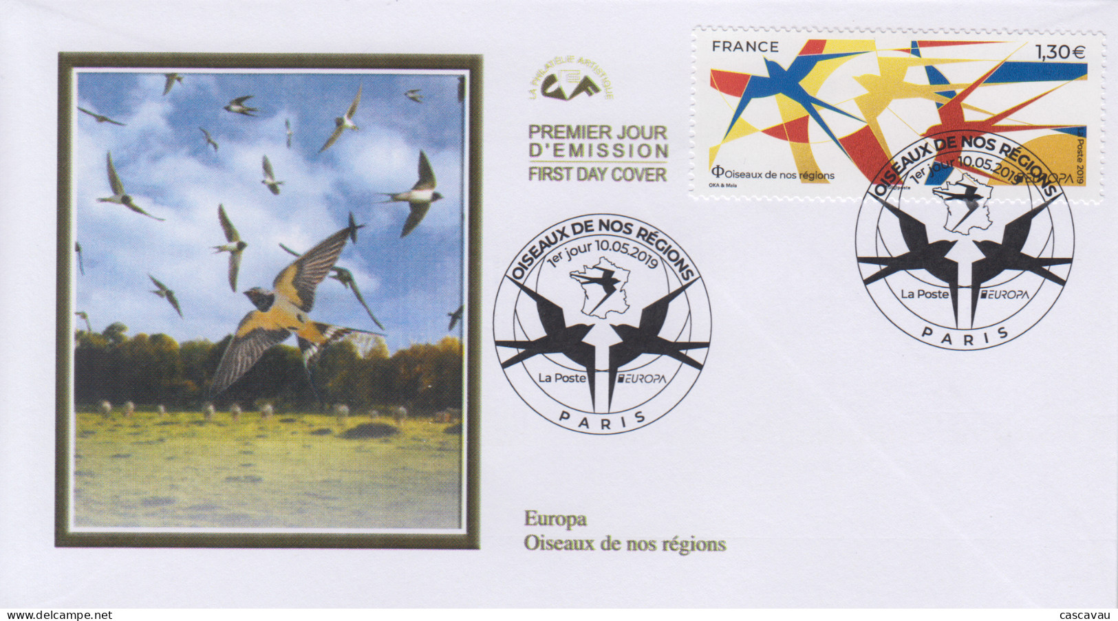 Enveloppe  FDC   1er  Jour   FRANCE    Oiseaux  De  Nos  Régions     EUROPA    2019 - 2010-2019