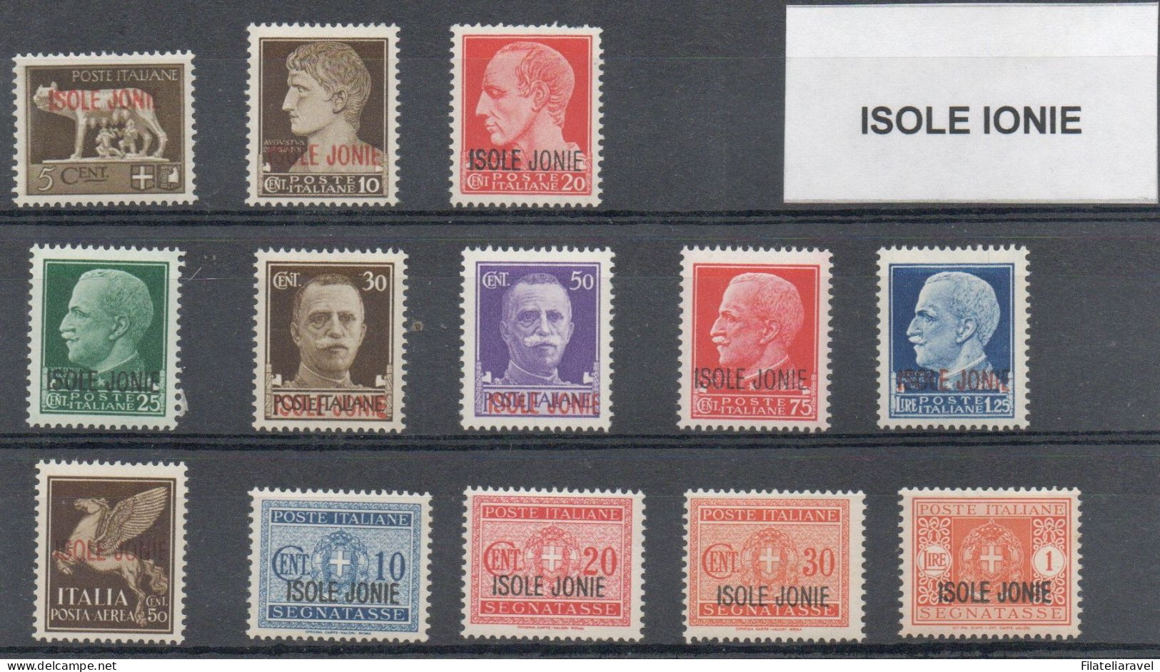 ISOLE IONIE - EMISSIONI GENERALI - 1941, " IMPERIALE " - Soprastampati " ISOLE IONIE "  Integri. - Isole Ionie