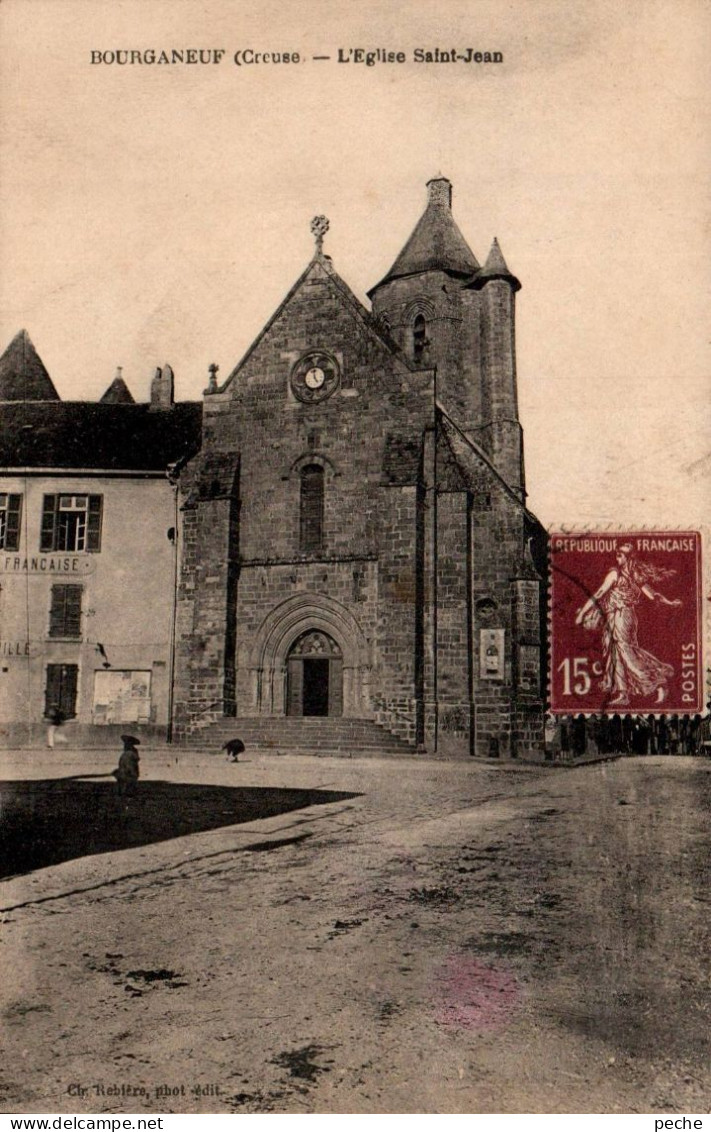N°1293 W -cpa Bourganeuf -l'église Saint Jean- - Bourganeuf
