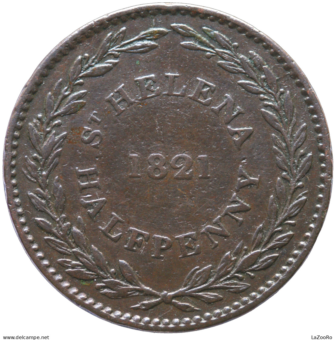 LaZooRo: British SAINT HELENA & ASCENSION EIC 1/2 Penny 1821 VF / XF Napoleon's Exile Place - Kolonies