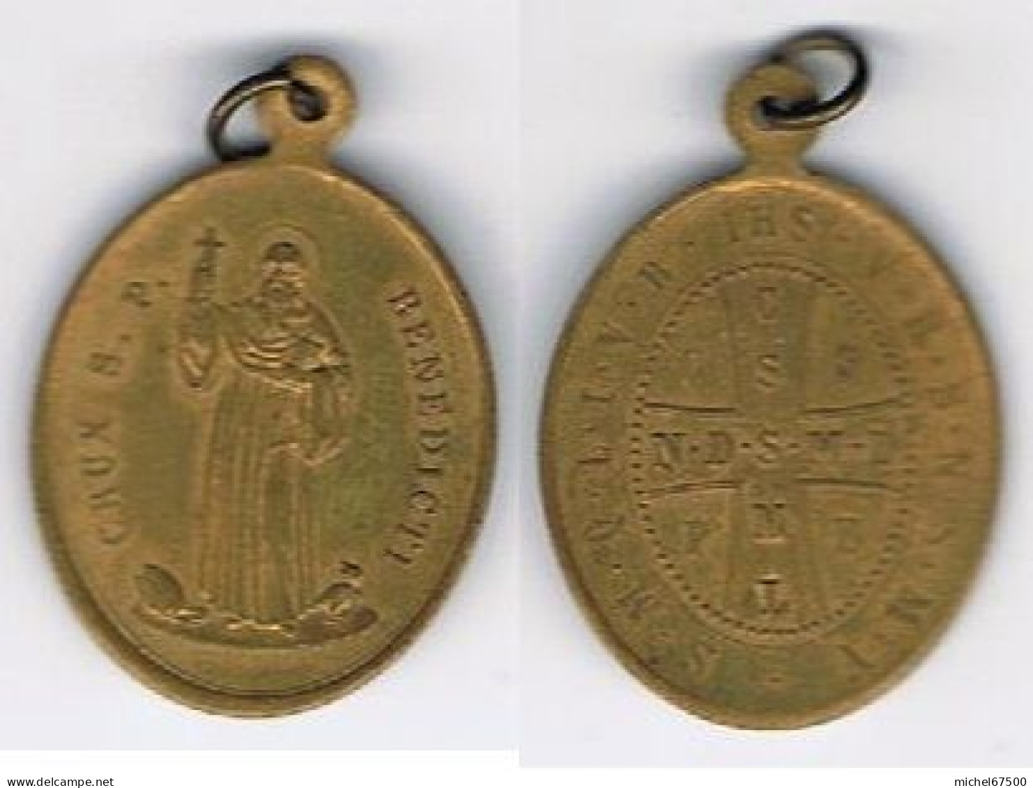 Médaille Médaillon Jeton CRUX SANCTI PATRIS BENEDICTI - Religion & Esotérisme