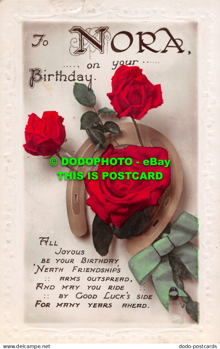 R548222 To Nora On Your Birthday. All Joyous Be Your Birthday. Regent Publishing - Wereld