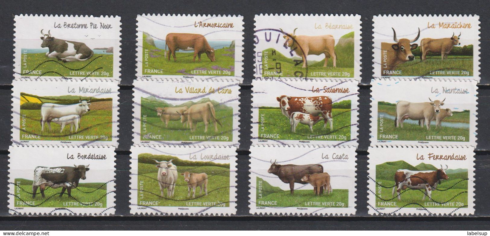 Lot De Timbres Oblitérés Adhésifs De France 2013 2014 - Used Stamps