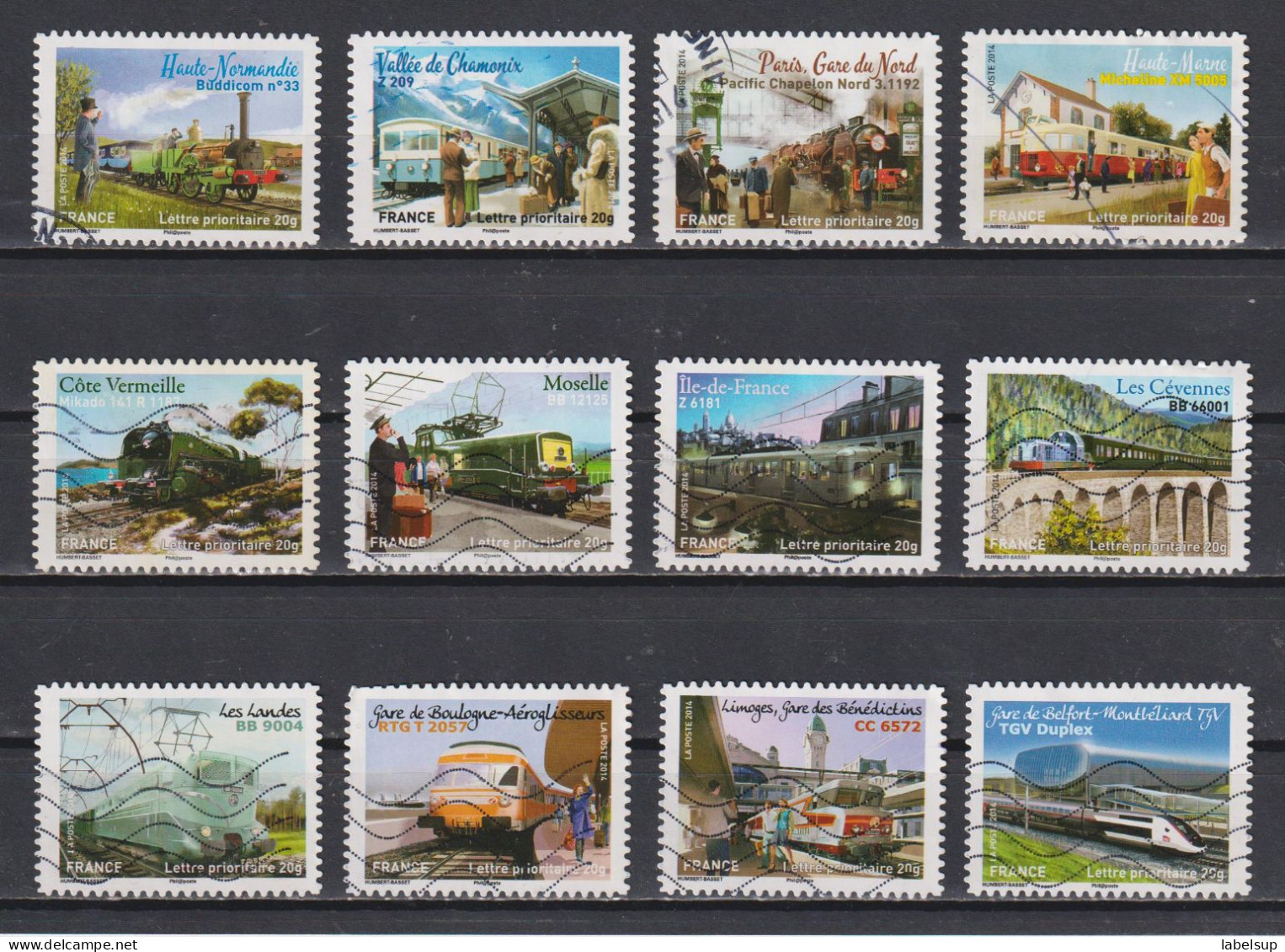 Lot De Timbres Oblitérés Adhésifs De France 2013 2014 - Used Stamps