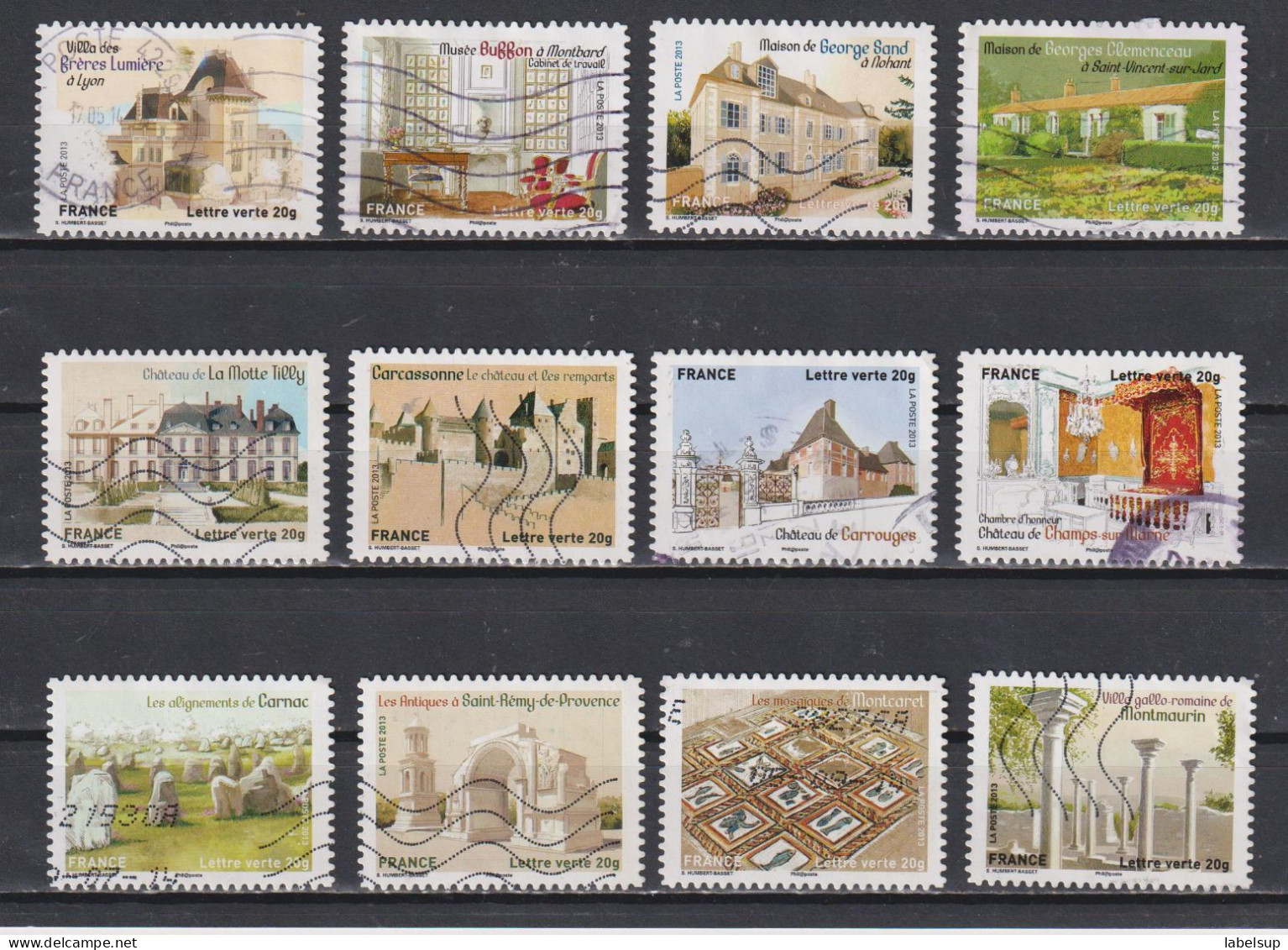 Lot De Timbres Oblitérés Adhésifs De France 2013 2014 - Used Stamps