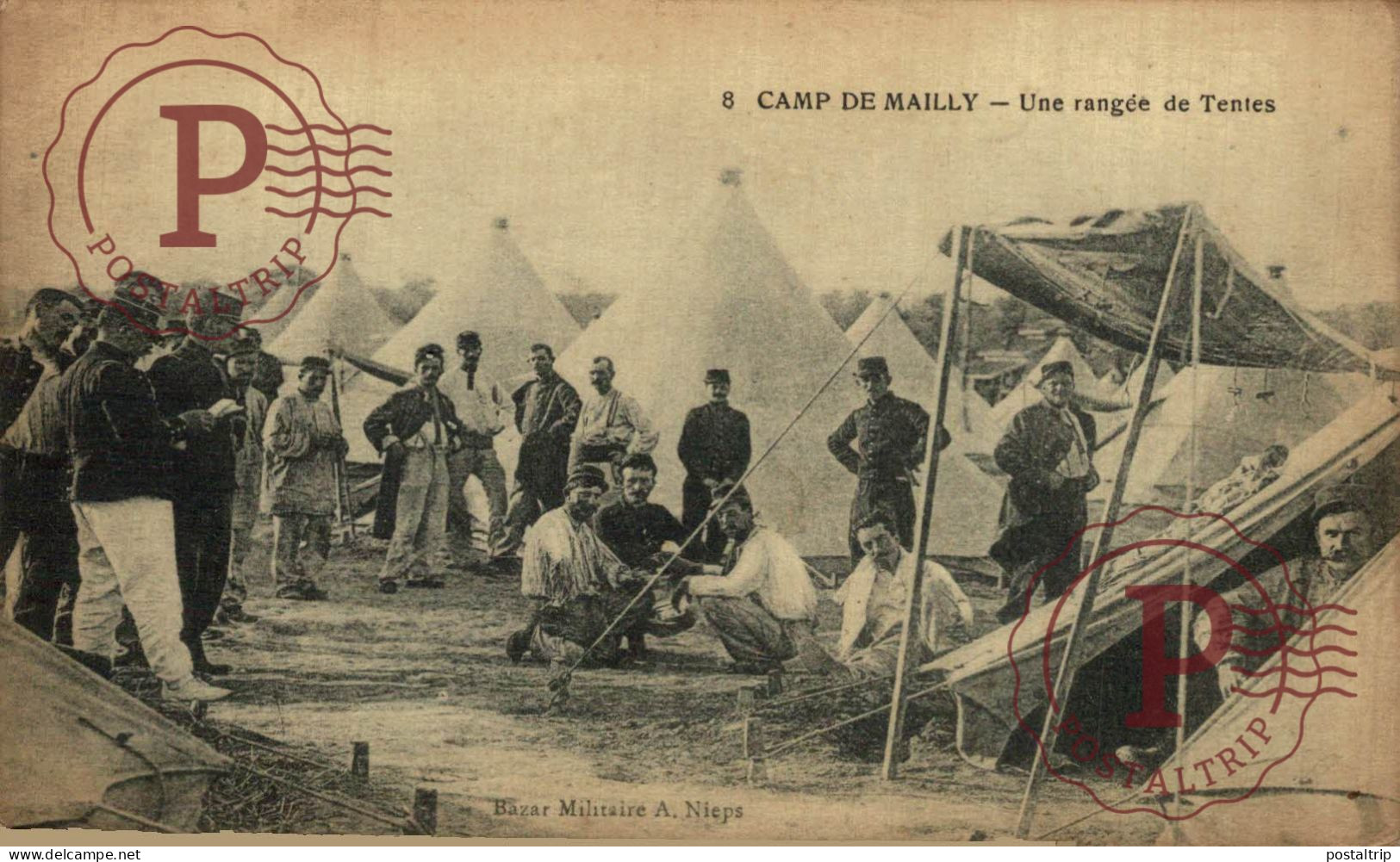 Camp De Mailly - Une Rangée De Tentes. MILITAR. MILITAIRE. - Mailly-le-Camp