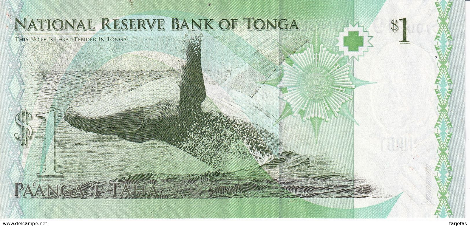 BILLETE DE TONGA DE 1 PA'ANGA DEL AÑO 2013 EN CALIDAD EBC (XF) (BANKNOTE) - Tonga