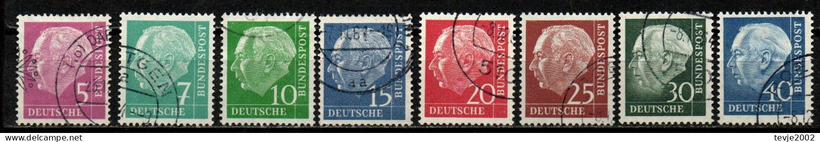 Bund 1960 - Mi.Nr. 179 - 186 Y + 259 - 260 Y - Gestempelt Used - Heuss Fluoreszent - Oblitérés